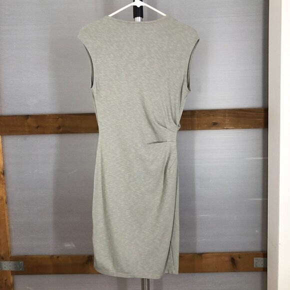 Obakki Fleur Light Grey Green Cowl Neck Ruched Waist Sleeveless Midi Dress Sz M - Picture 7 of 12